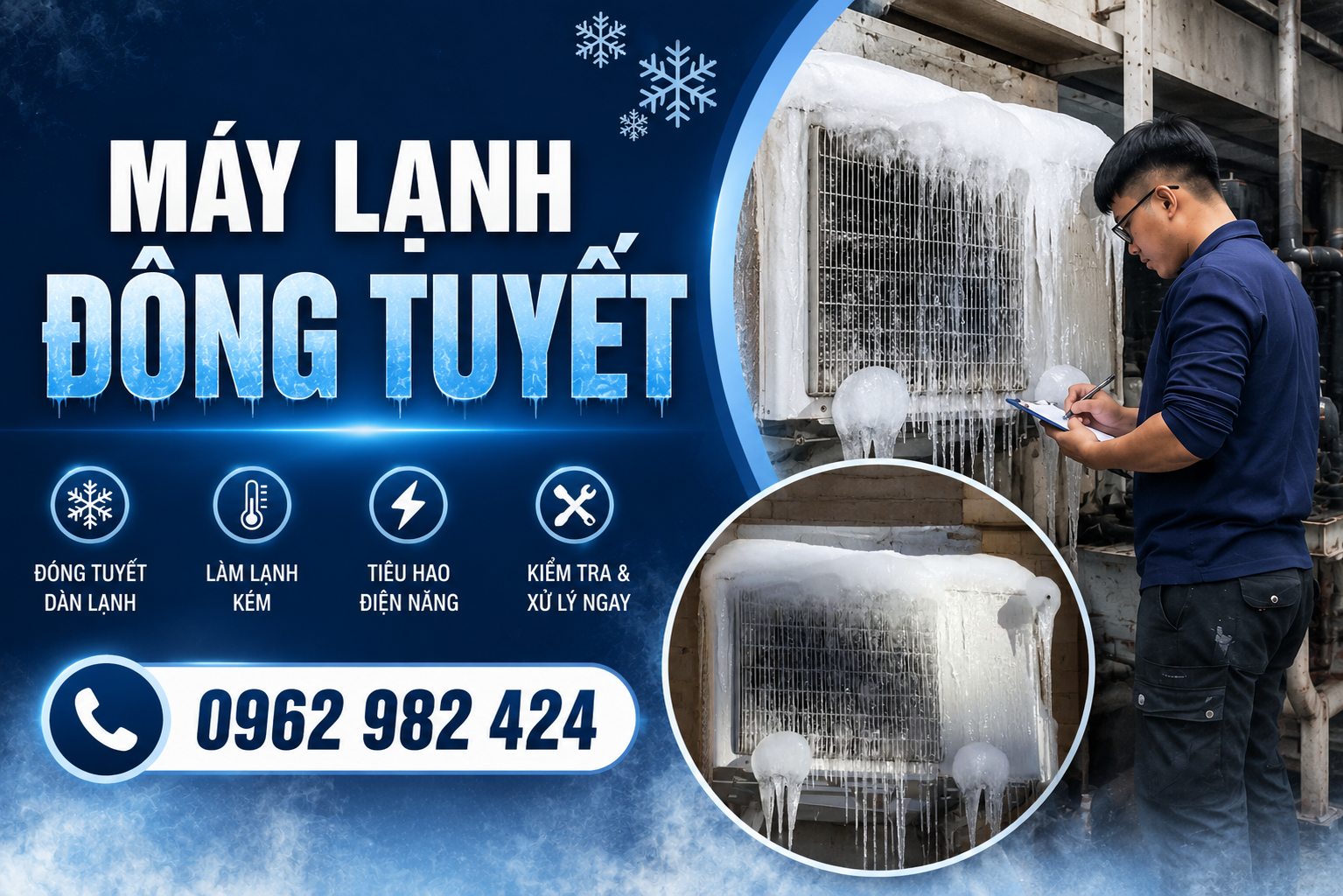 Tác hại gây chảy nước và tốn điện khi máy lạnh đóng tuyết